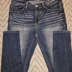 BKE Blue Straight Leg Jeans with Vintage Fading